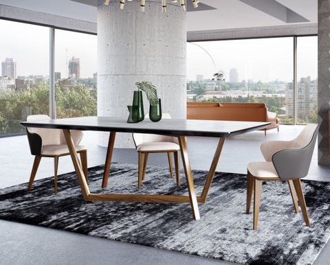 Modrest James Contemporary Walnut And White Dining Table - Contemporary ... pertaining to Modrest James Contemporary Walnut And White Dining Table